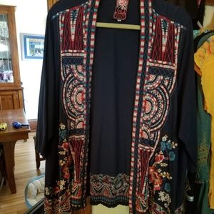 Johnny Was JWLA Duster Cardigan Navy Size 2x (3x)